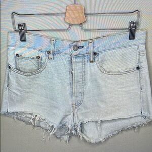 Light Blue Denim Athletic Shorts